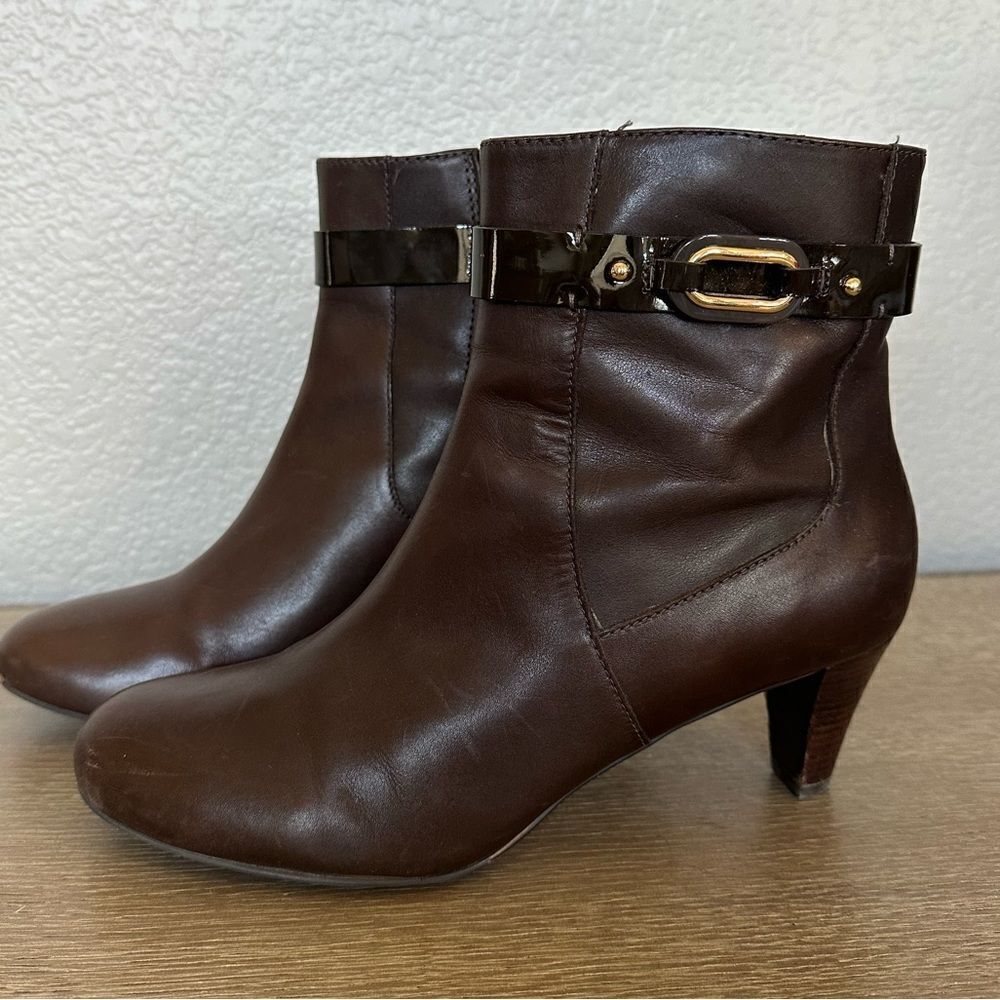 Cole Haan Nike Air Brown Leather Ankle Boots 9.5